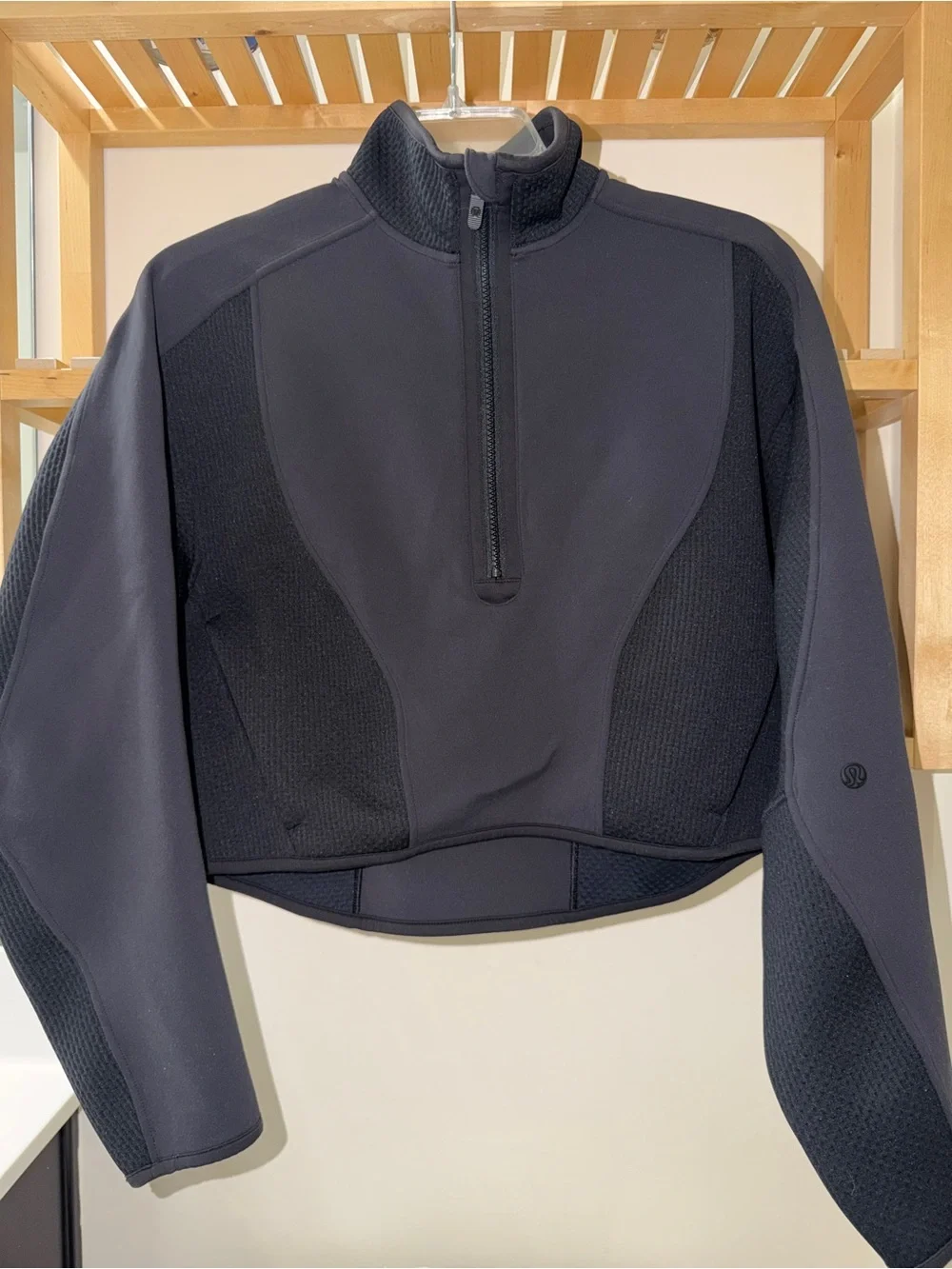 Lululemon Oversized Mixed Fabric Half-Zip Cropped Pullover Jacket
